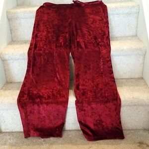 Victoria's Secret Velvet Sleep Lounge Pants XS/S Crimson Red